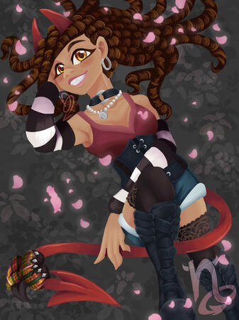 Painting style (regular brushes), fullbody, pattern background